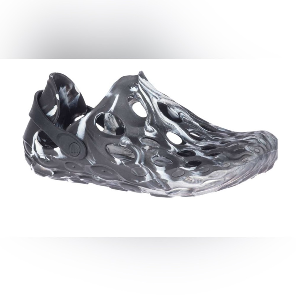 Merrell Hydro Moc Black White Marbled Slip On Water Shoe Heel Strap Size 8